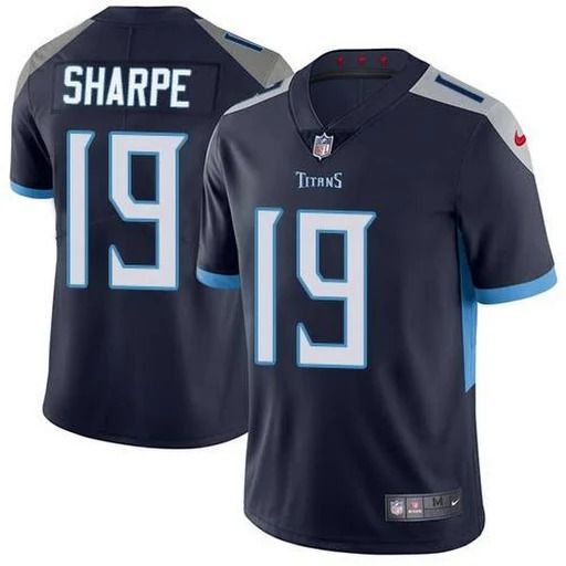 Men Tennessee Titans 19 Tajae Sharpe Nike Navy Vapor Limited NFL Jersey